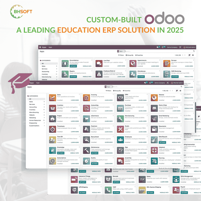 Custom-built Odoo: A leading Education ERP software